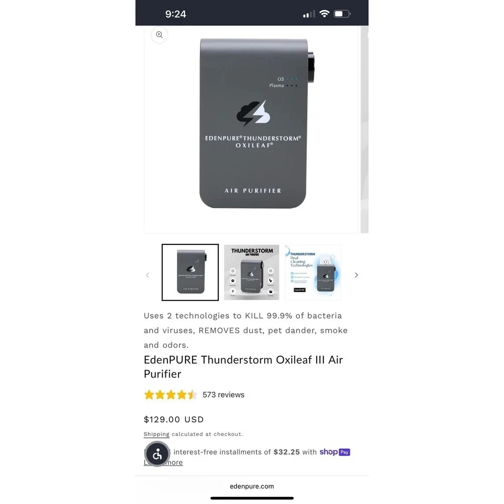 EdenPURE Thunderstorm Oxileaf III Air Purifier